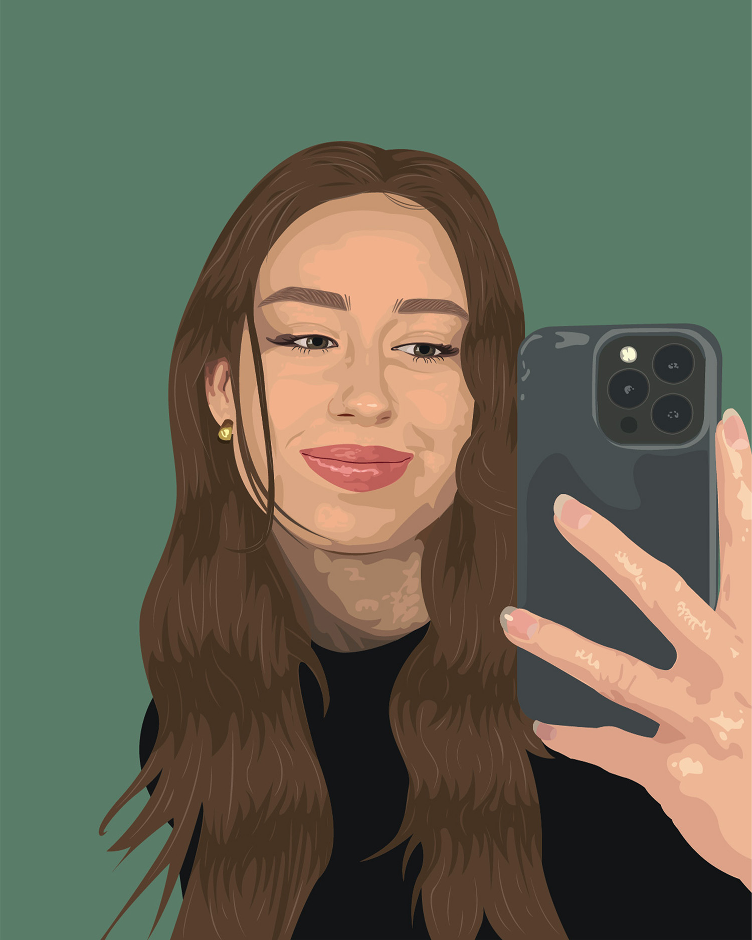 portrait of me only using pentool in illustrator